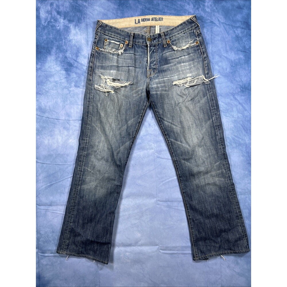 LA Denim Atelier Distressed Jeans  W33 Relaxed Fit